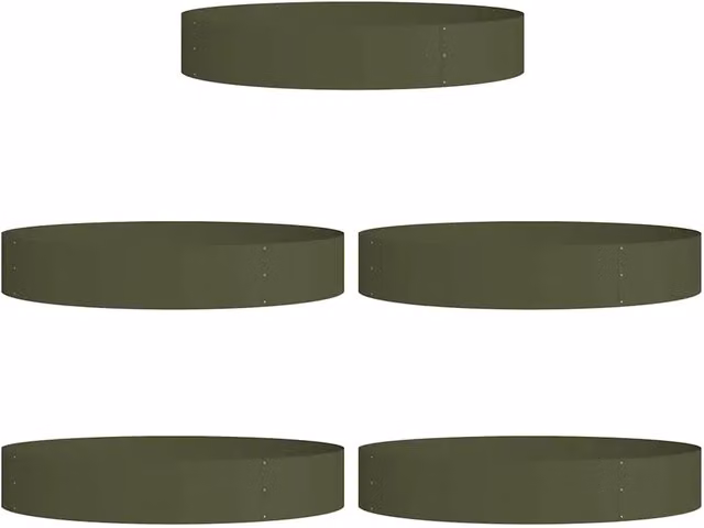 Set di 5 anelli per vaso in acciaio verde DESIGN IN L: 120 cm, P: 120 cm, H: 20 cm – 1