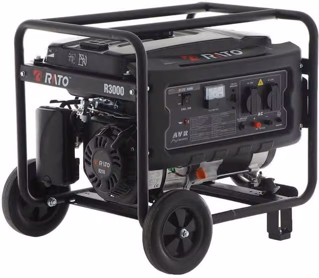 Generatore Di Corrente 3Kw RATO R3000 Benzina 2 Attacchi Senza Trolley