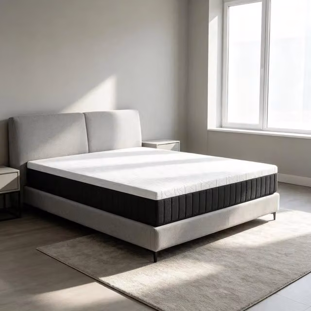 Materasso a Molle Insacchettate 7 Zone e Memory Foam 43D Rigidità Media 140x190x25 cm; Bianco e Grigio