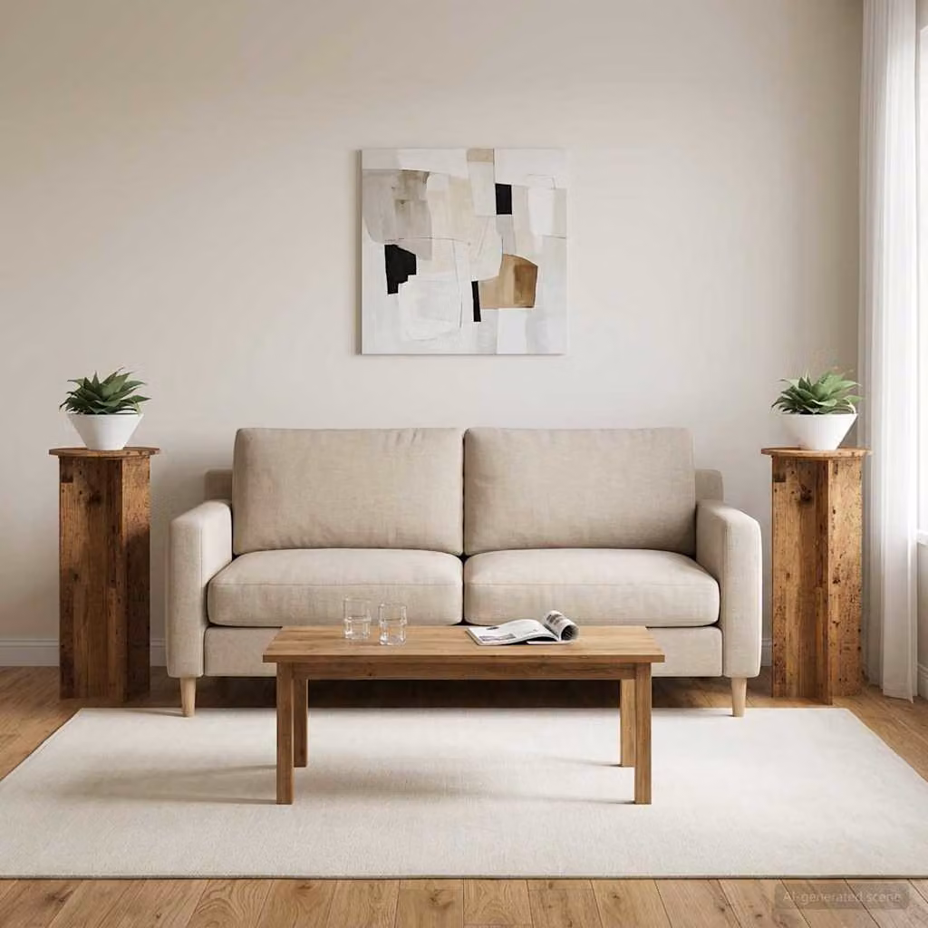 Set di 2 supporti per piante vidaXL in legno color marrone, H: 100 cm, Ø: 40 cm
