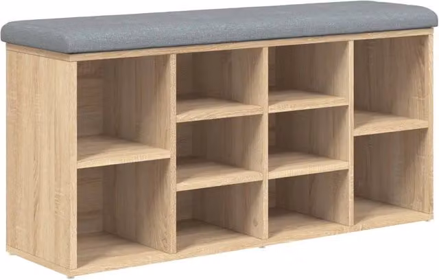 Panca porta scarpe moderna DESIGN IN in legno color rovere con finitura opaca, L 102 cm x P 32 cm x H 50 cm