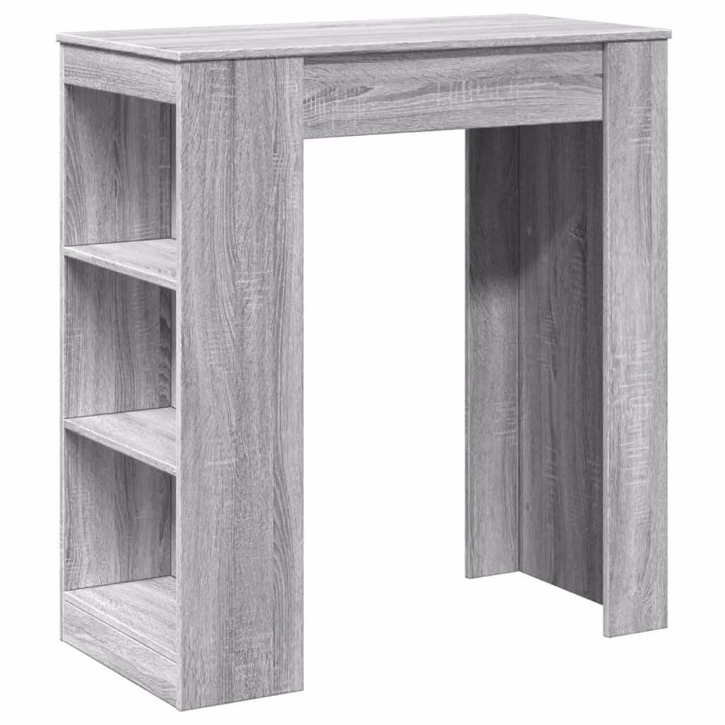 Tavolo Bar con Rastrelliera Grigio 95x47x103,5 cm Multistrato