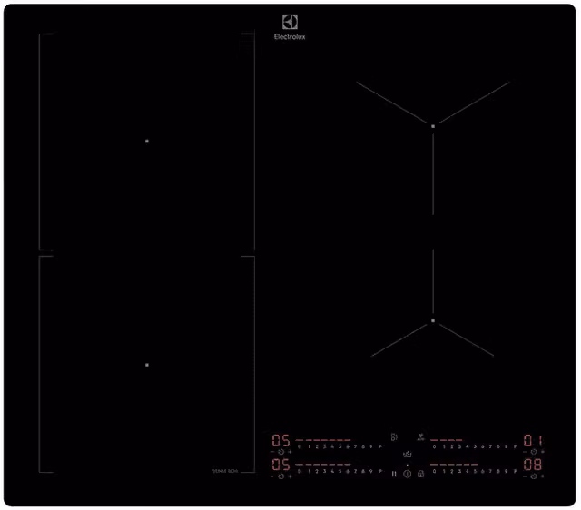 Piano cottura a induzione Electrolux Serie 700 in vetroceramica nero con tecnologia SenseBoil, L: 58 cm, P: 51 cm