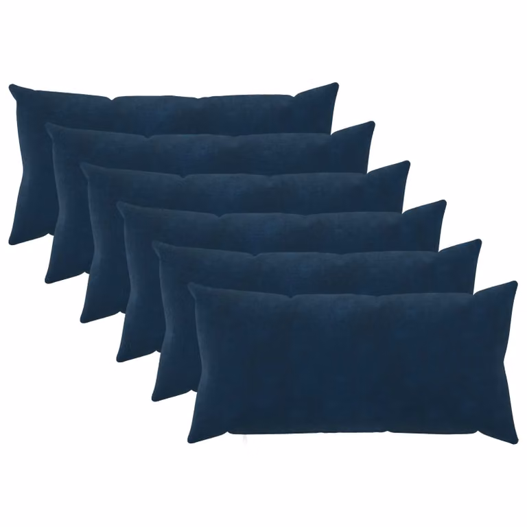 vidaXL Cuscino con cuscino HEERLEN 6 pz Blu Fleece in microfibra