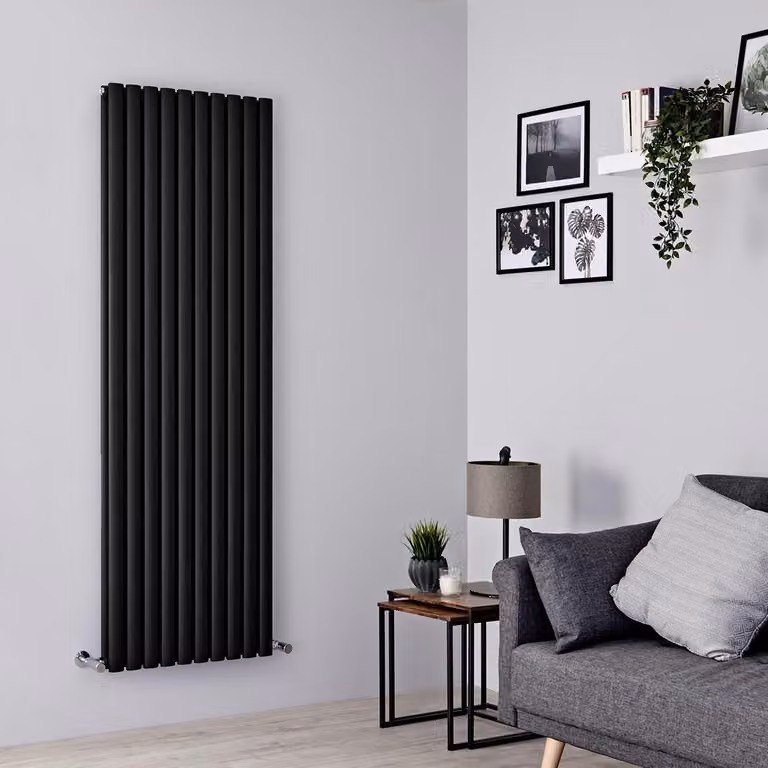 Radiatore Verticale Nero Opaco 1780x590mm 1830W - Alta Potenza - Design Moderno - Revive