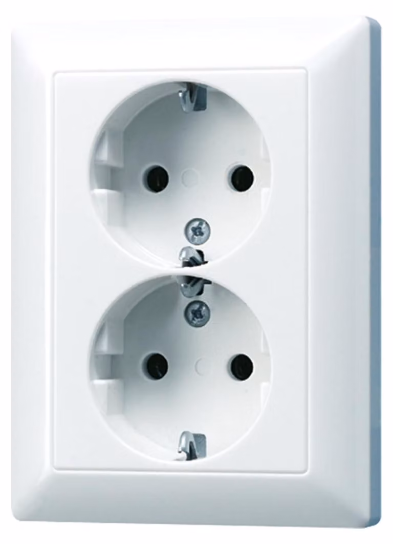Presa Jung SCHUKO aws 16A 250V 2-gang AS 5020 KIU WW