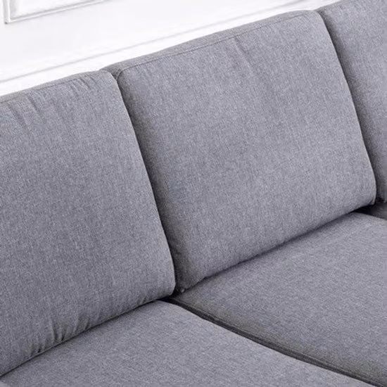Divano a tre posti – Divano a due posti – Divano a due posti – Divano a una piazza e mezza – Grigio scuro – Tessuto effetto pelle – Dimensioni: 200 x 82 x 78 cm
