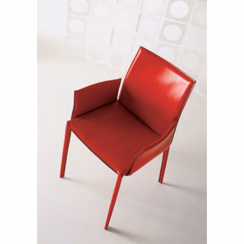 Sedia Linda in cuoio con braccioli Bontempi Casa