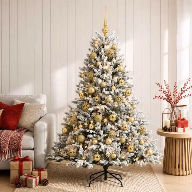 Albero di Natale artificiale con palline 150 cm 150 LED 3465658