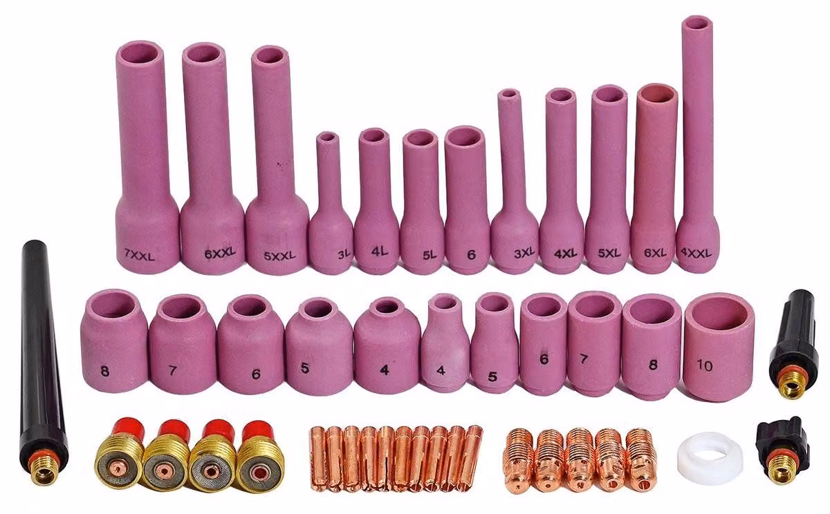 Kit completo per ugello di gas per saldatrici TIG (46 pezzi)