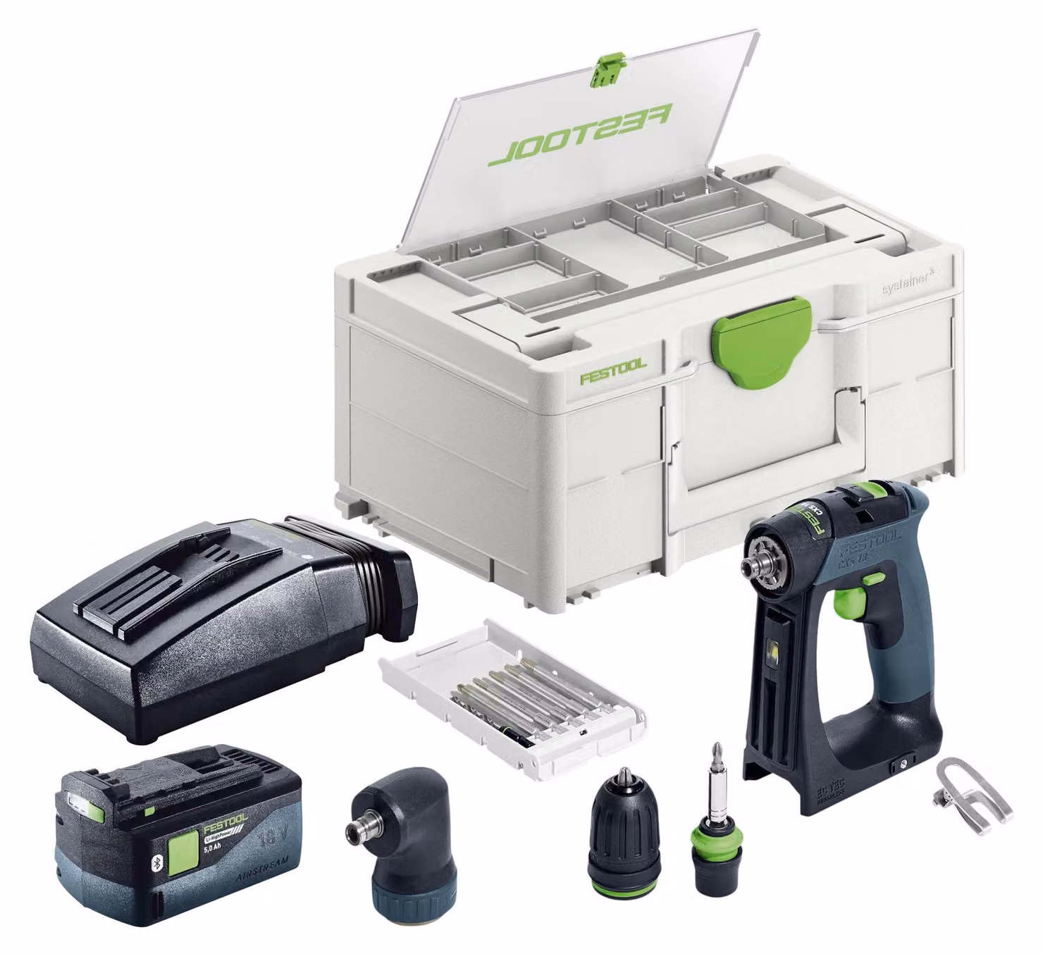 Festool CXS 18-Basic-Set trapano avvitatore a batteria 18 V 40 Nm brushless + 1x batteria ricaricabile 5,0 Ah + caricabatterie + systainer