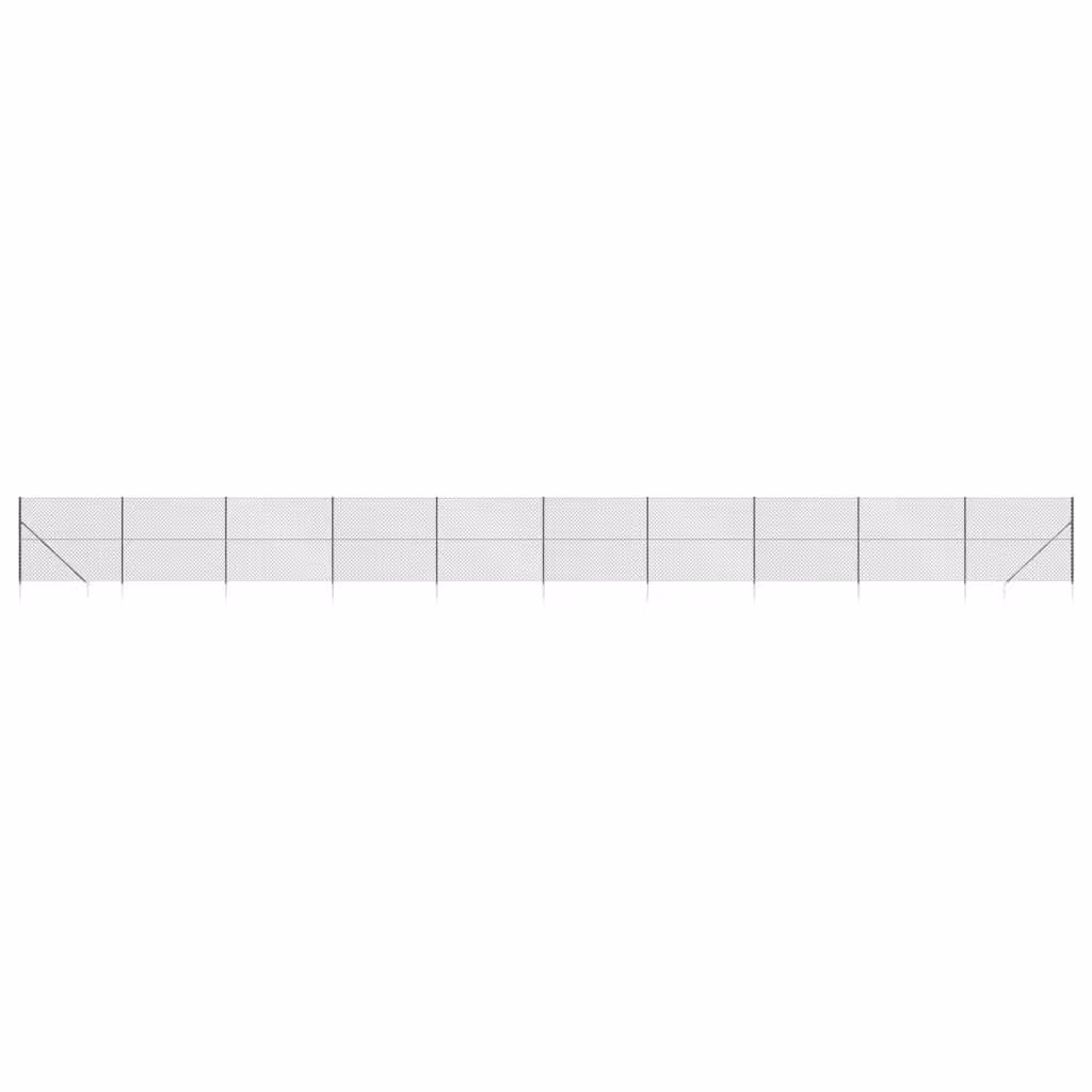 Recinzione a Rete con Picchetti Ancoraggio Antracite 2,2x25 m