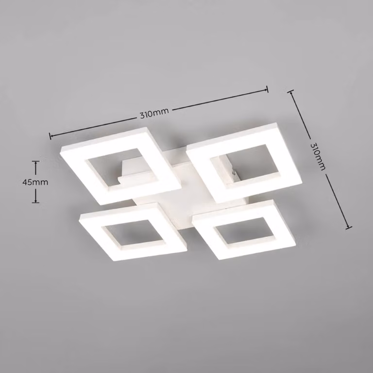 Reality Leuchten Plafoniera soffitto Cemi, Bianco / Opale, Cucina, Plastica, Moderno, Plafoniera