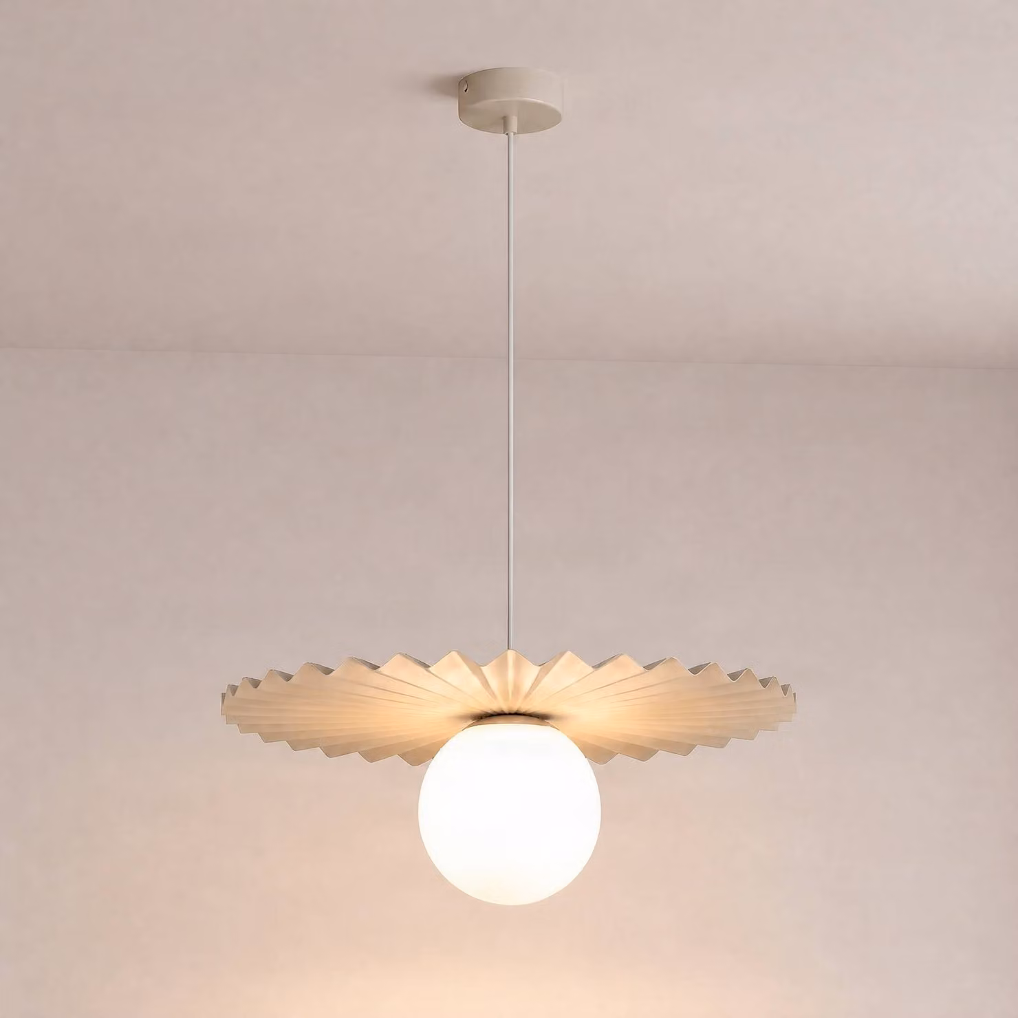 Lampada a sospensione Fiore Domiluce, dimmerabile, Crema / Ambra, Cucina, Metallo, Moderno, Lampada a sospensione