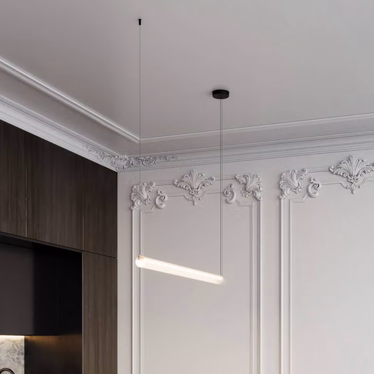 Wever & Ducré Lighting Lampada a sospensione Finelle 1.0, dimmerabile, Crema / Ambra, Soggiorno / Sala da pranzo, Vetro, Moderno, Lampada a sospensione