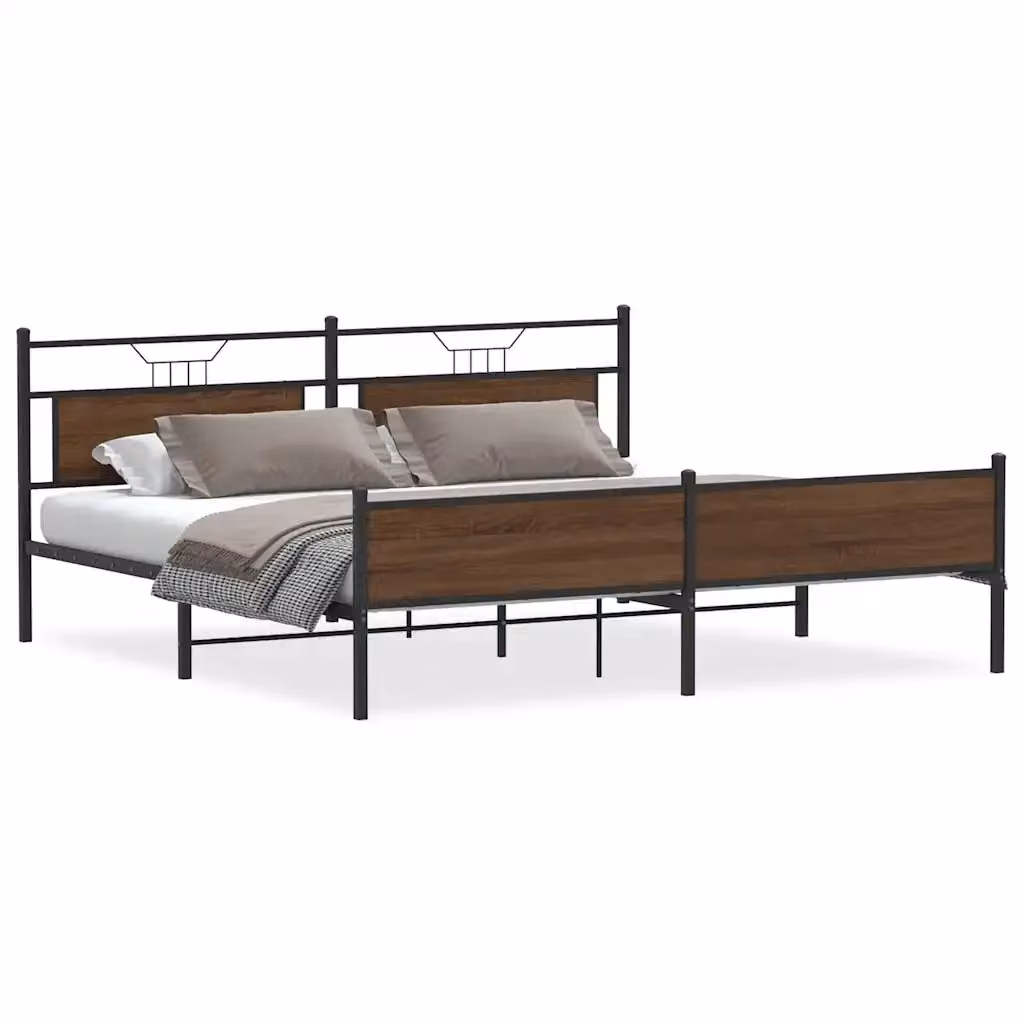 Giroletto vidaXL in metallo e MDF color rovere marrone L/P: 200 x 200 cm – 2