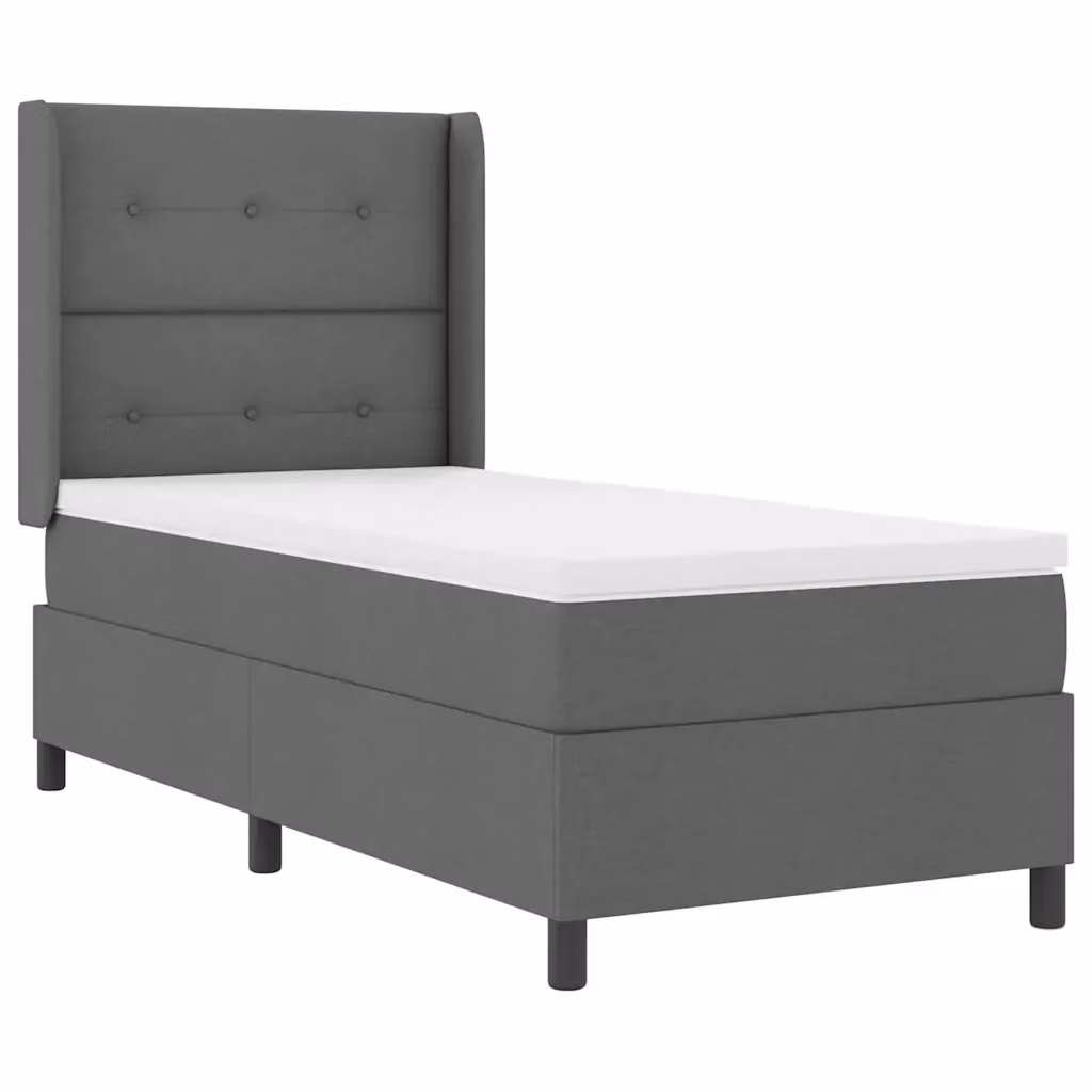 Letto a molle insacchettate vidaXL con illuminazione LED sottostante, rivestimento in tessuto grigio, L 80 x P 200 cm – 2