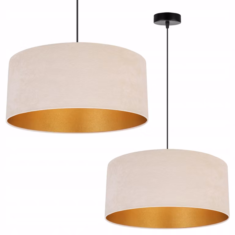 Lampada a sospensione Lampadario in velluto dorato Paralume