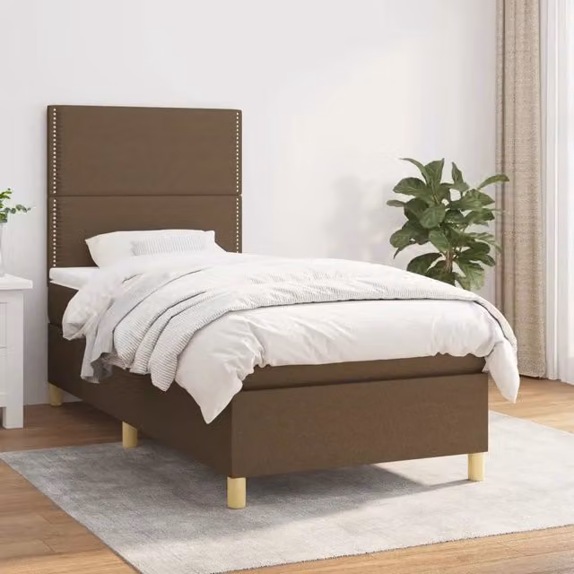 Letto Ibrido con Giroletto a Molle e Materasso vidaXL, Marrone e Bianco, L/P/H: 90 x 190 x 28 cm