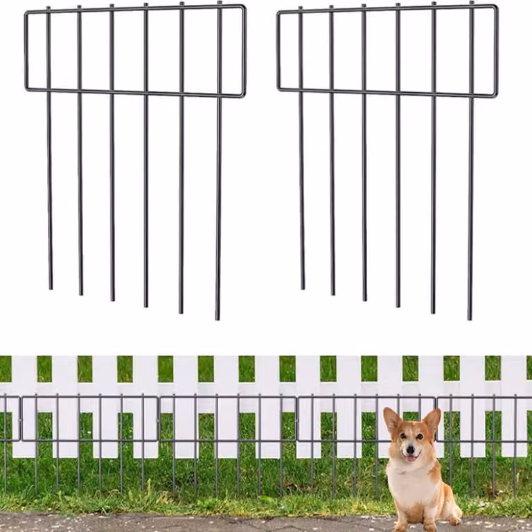 Elzusha - Set di 10 recinzioni per lanterne da giardino, in metallo inossidabile