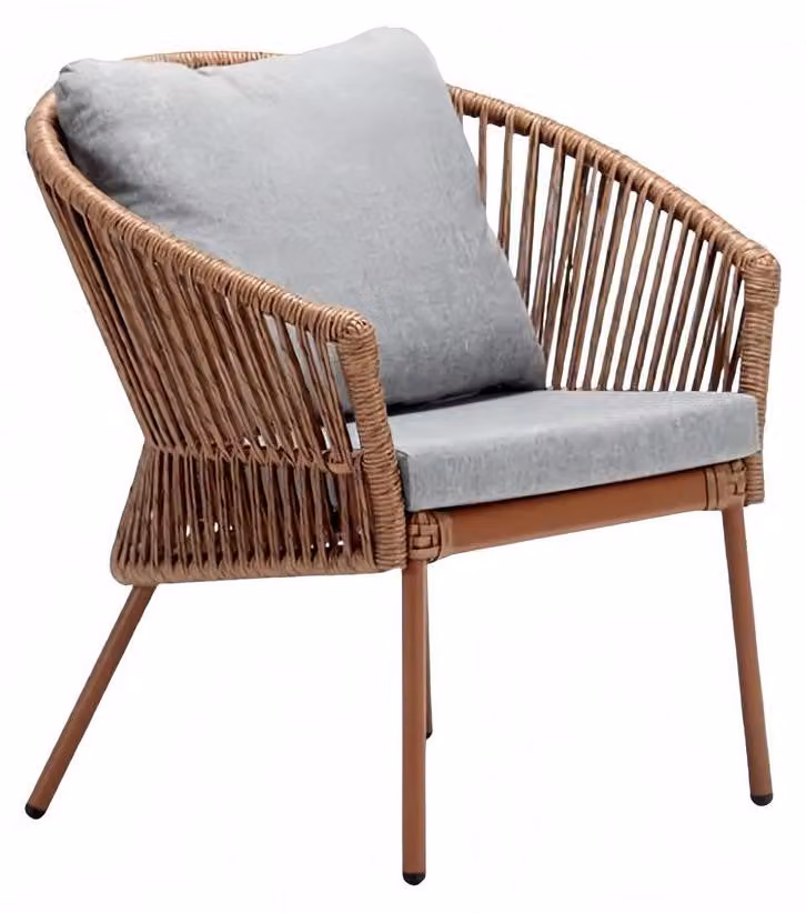 Luxus Design Hochwertig Sessel Terrasse Braun 1 Sitzer Relax Club Polster