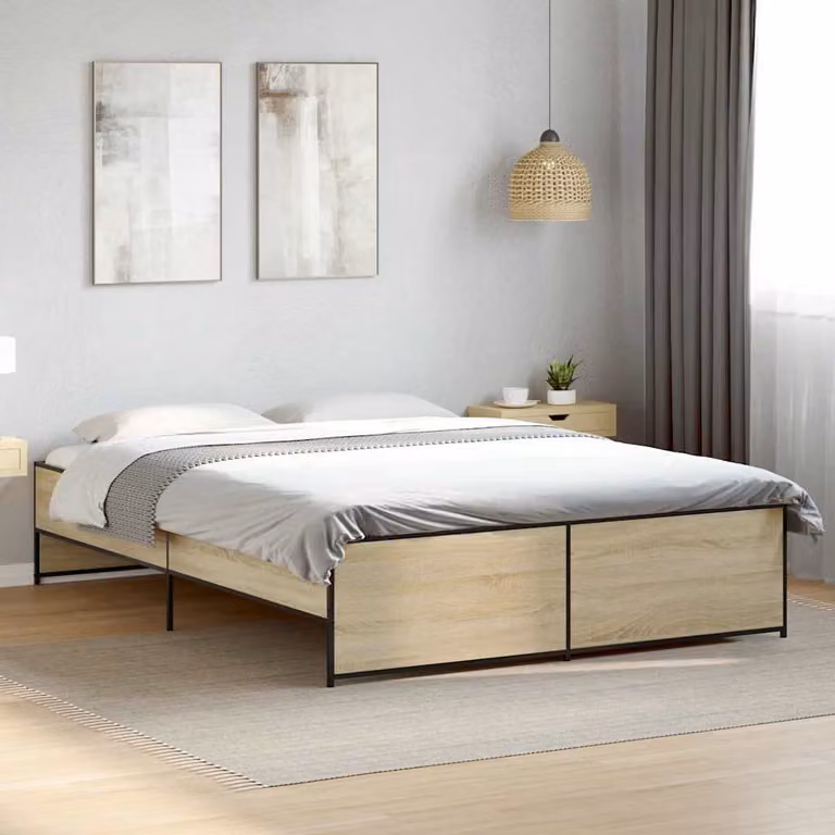 Giroletto vidaXL in Rovere Sonoma e Metallo, L/P: 150 x 200 cm