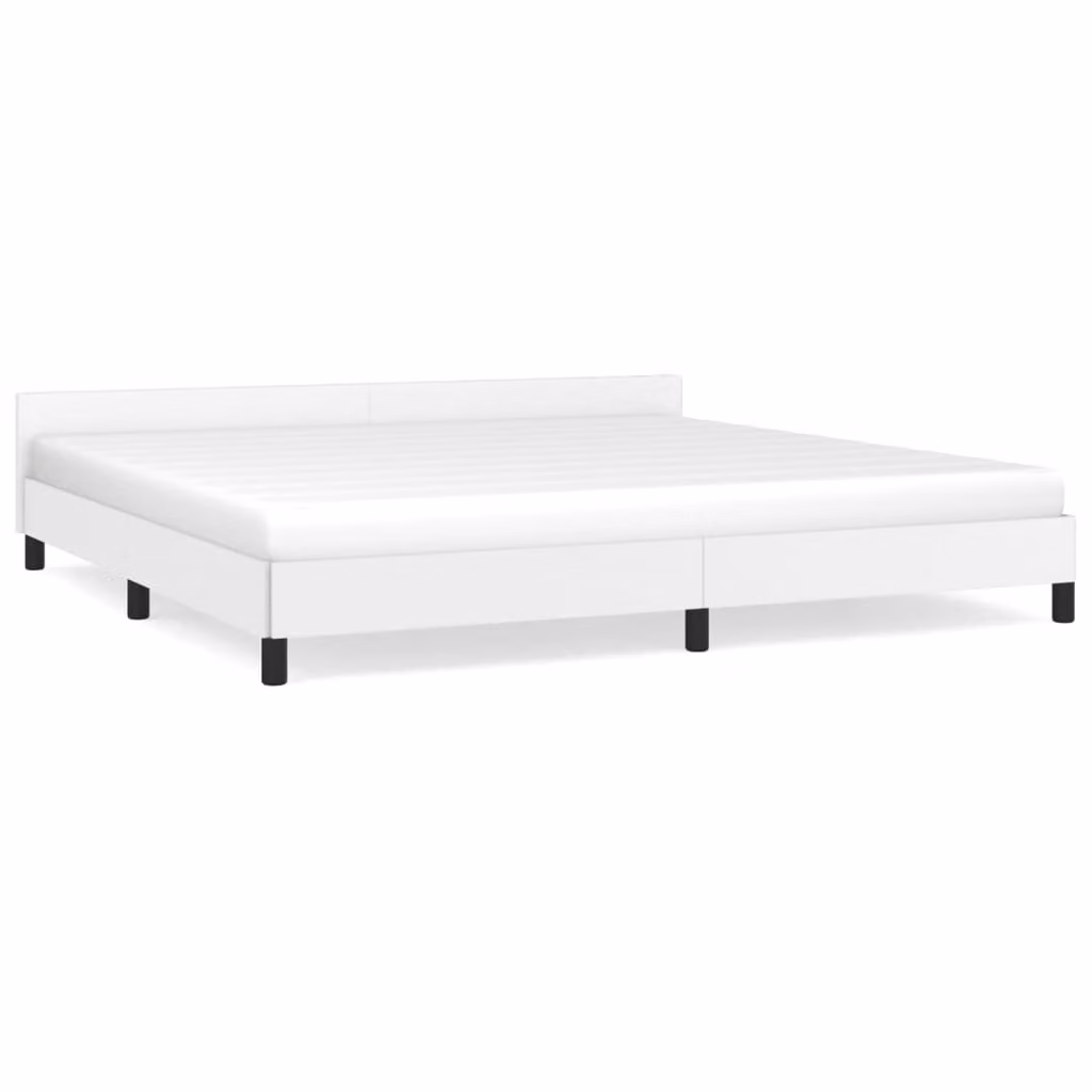Giroletto con Testiera senza Materasso Bianco 200x200 cm