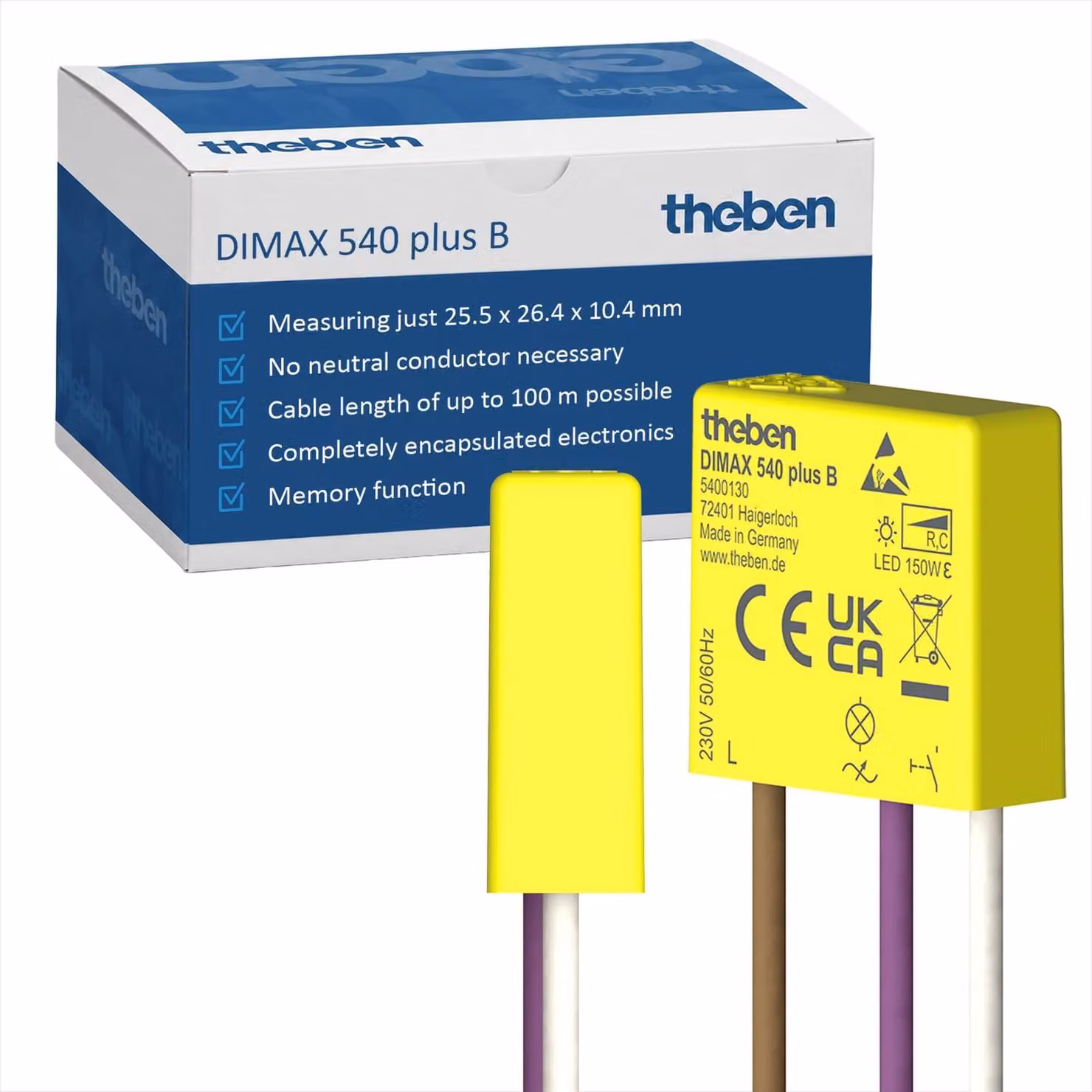 Dimmer da incasso - da 2 a 150 W - Taglio di fase - Senza filo neutro - Mini dimmer da incasso