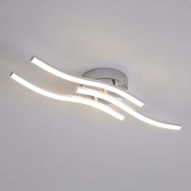 Lampada da soffitto LED moderna, elegante, color argento, 18W, 2000 lumen, temperatura di colore 4500K