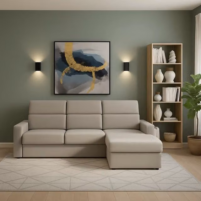 Divano angolare DMORA Grigio con penisola reversibile e coperture sfoderabili in tessuto, L 280 x P 160 cm
