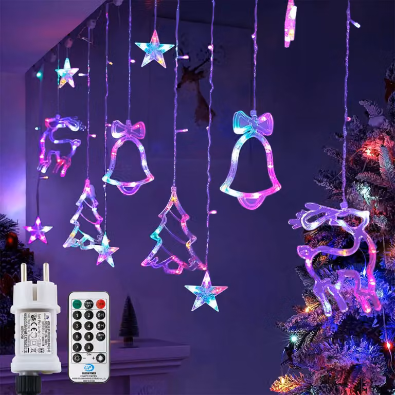 Tenda luminosa, 138 LED, 5,5 metri, grado di protezione IP65 (resistente all'acqua), ideale per feste e decorazioni natalizie