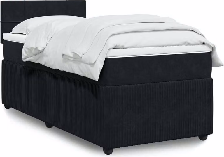 Maison Exclusive - Giroletto a Molle con Materasso Nero 100x200 cm in Velluto
