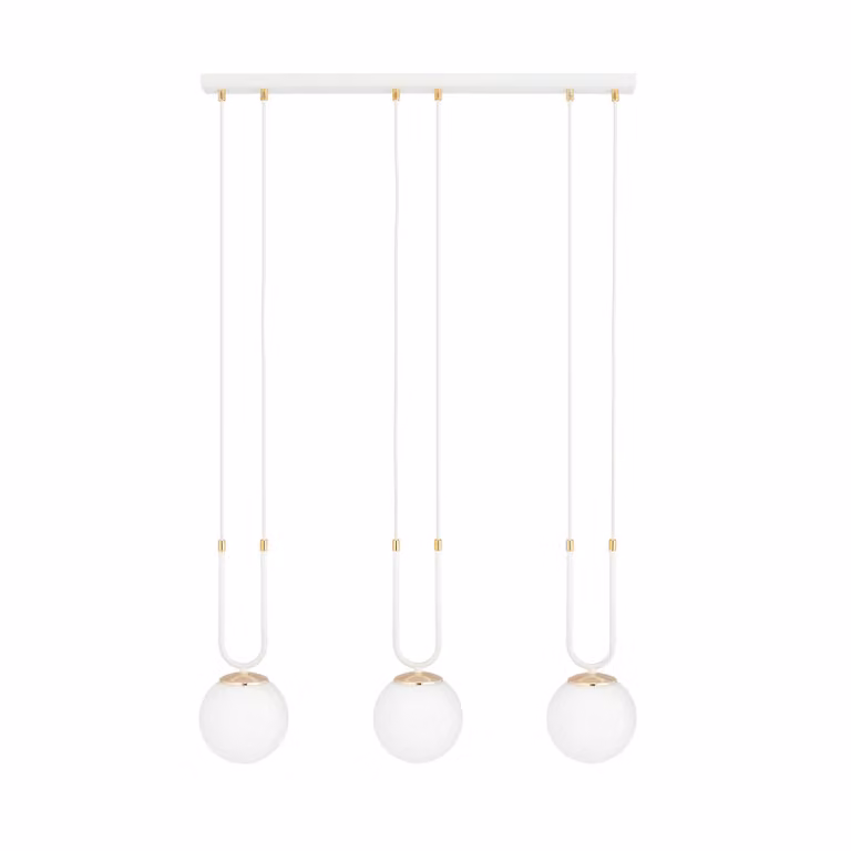 Lampadario Emibig 3xE14 40W GLAM 3 BIANCO/OPAL 1115/3