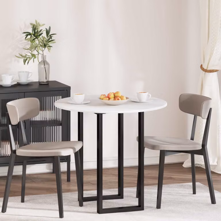 Piano del tavolo rotondo vidaXL in legno ingegnerizzato MDF bianco opaco Ø 80 cm, H 1,5 cm