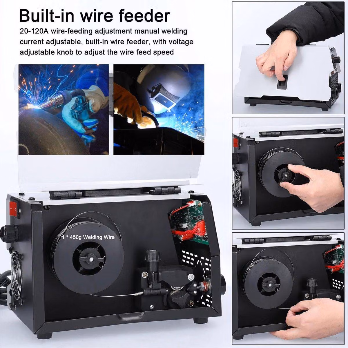 Saldatrice 2-in-1 da 20-120A - Inverter compatto per saldatura MIG e MMA, ideale per la lavorazione dei metalli