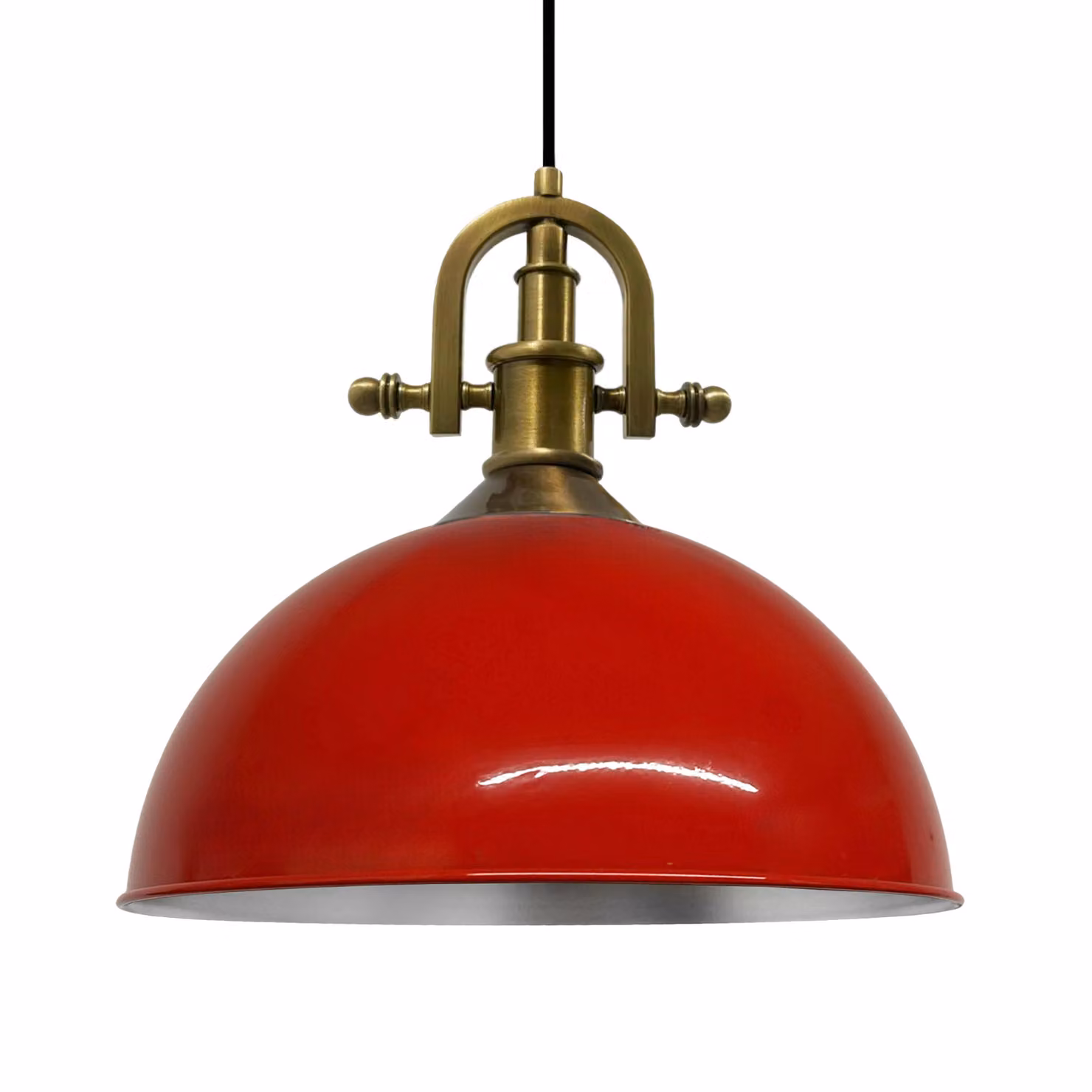 Lampada a sospensione industriale in metallo grande 40 cm, lampada a sospensione rossa, lampada da cucina