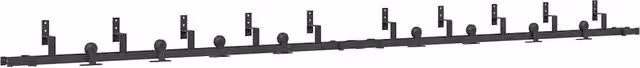 Kit di Binari per Porte Scorrevoli CFW9521703 in Acciaio Inox Nero Opaco Lunghezza: 427 cm