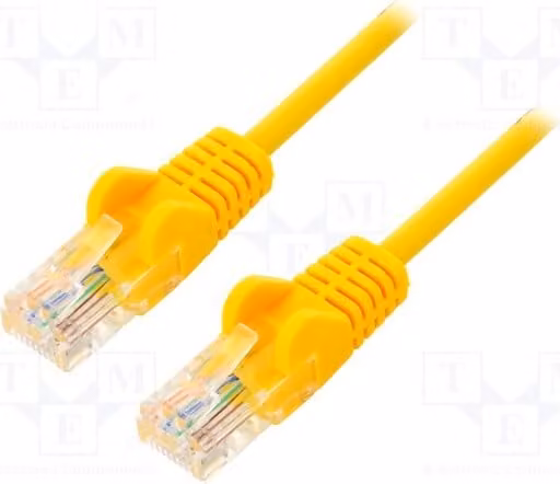 1 cavo RJ45-Kabel (PVC, 2 poli, 68453), colore giallo, lunghezza 2 metri
