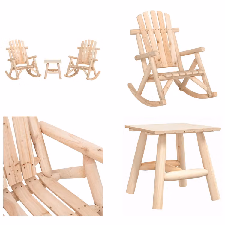 vidaXL Set da salotto da giardino 3 pezzi abete massiccio - Set da salotto da giardino - Set da salotto - Set da salotto Terrazza