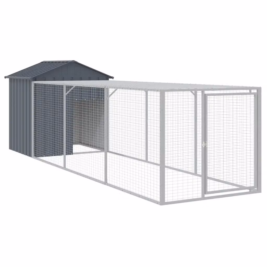 Pollaio con area corsa Videx in acciaio zincato colore antracite L/P/H: 405 x 117 x 123 cm – 2