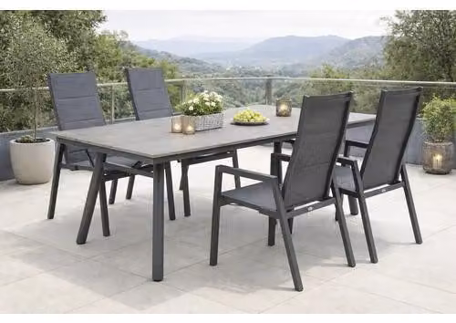 Destiny COSTA HL SAN MARINO Set di sedute 4 HL+tavolo 180x90 cm, rettangolare, grigio