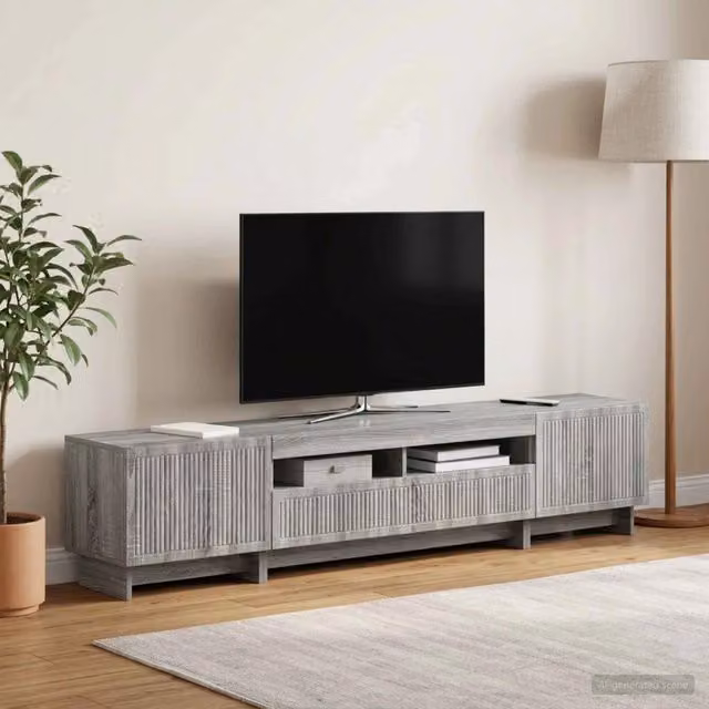 Mobile TV LED a 5 pezzi Sonoma grigio Legno ingegnerizzato 3416424