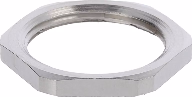 WISKA, dado di contro-filettatura M25x1,5, modello GMS-M25, esagonale, in ottone (CuZn) nichelato, colore argento - 1 pezzo