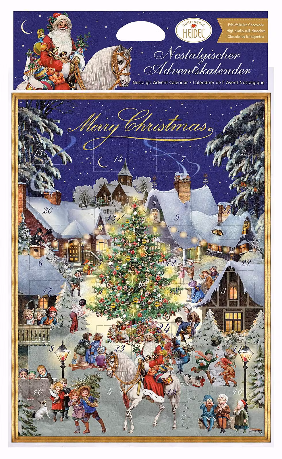 Calendario dell'Avvento – calendario dell'Avvento al cioccolato – 24 cioccolatini al latte – 24 finestrelle, 75 g