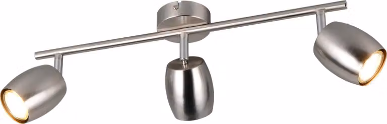 Plafoniera, metallo, argento, GU10, 3 fiamme, L 47,5 cm