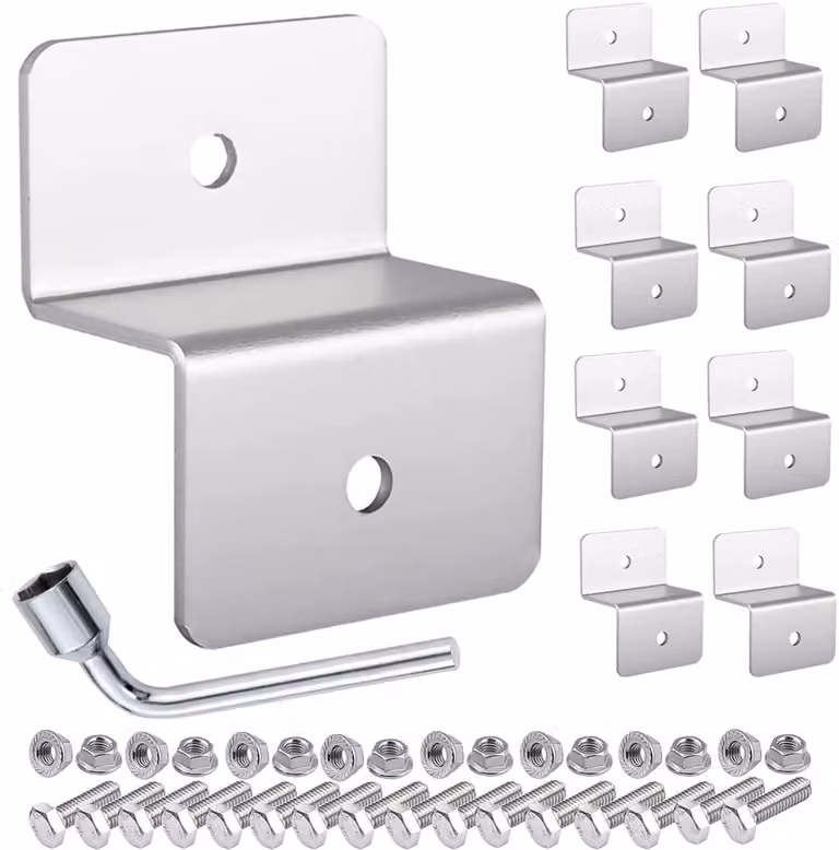 Supporto a forma di "Z" per pannelli solari, set da 8, in alluminio, dimensioni 6x5x3 cm