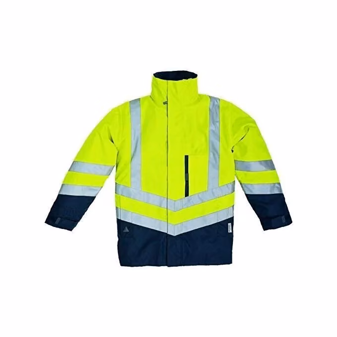 Parka ad alta visibilità Deltaplus Optimum-HV Classe 3 con gilet e maniche staccabili, taglia XXXL, colore giallo fluo e blu – 2