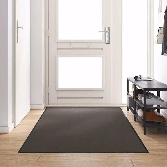 Tappetino moderno vidaXL antracite e nero in poliammide e PVC, lavabile e antiscivolo, L: 120 cm x P: 250 cm – 1