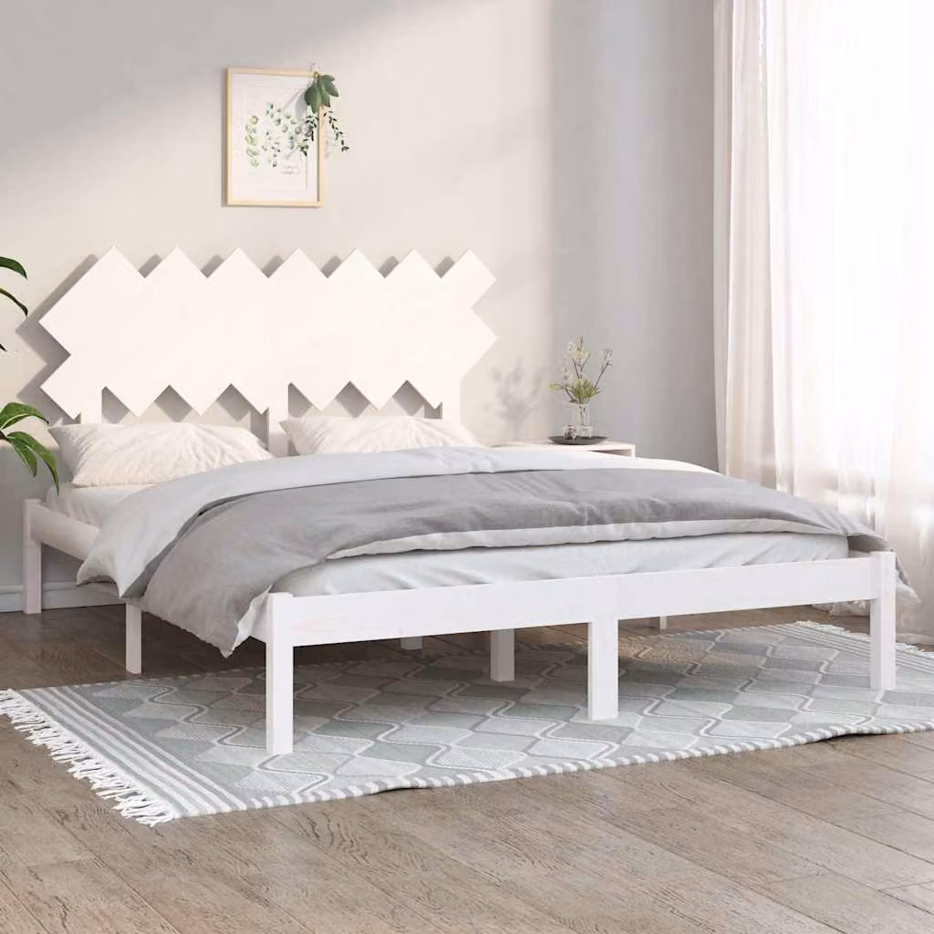 vidaXL Giroletto in Legno Massello di Pino Bianco per Adulti L/P/H: 140 x 190 x 145,5 cm – 1