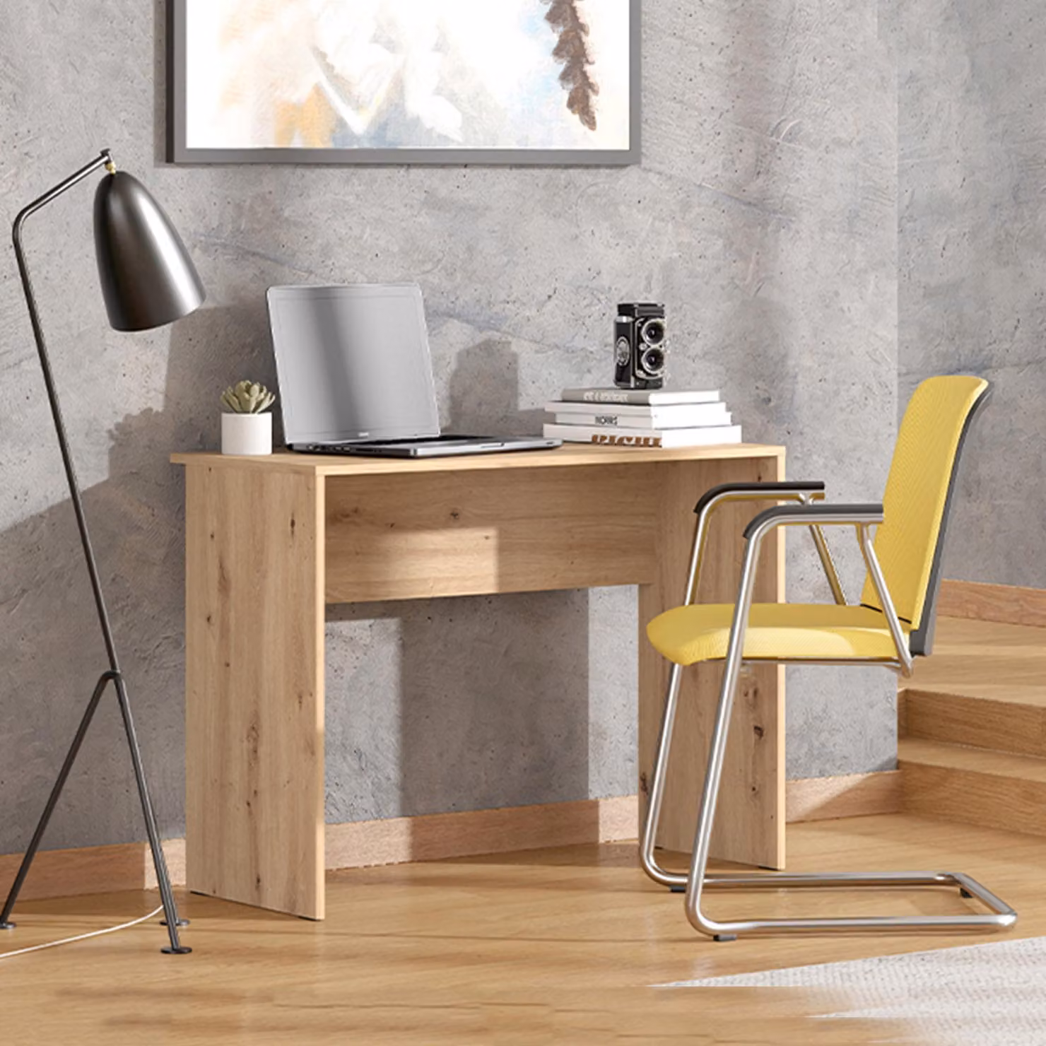 Pichil - Scrivania, 98x45x74h cm Marrone Rovere Nodi, un Ripiano